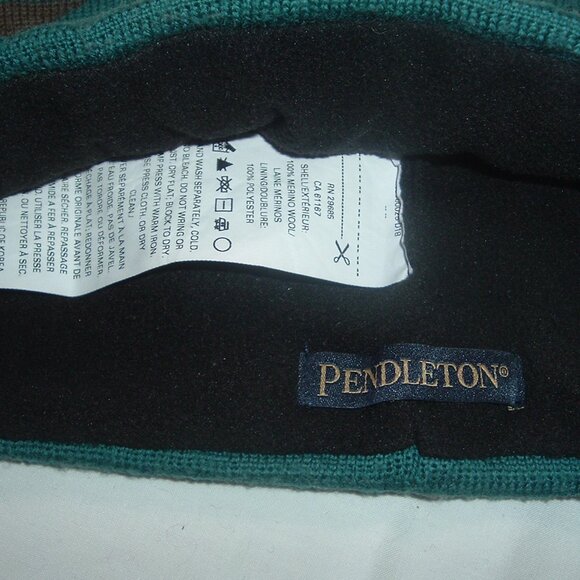 Pendleton Knit Ear Warmer Headband Fleece Lined Southwest Design One Size Teal - Picture 2 of 3